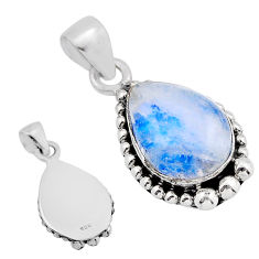 925 sterling silver 5.92cts back closed natural blue moonstone pendant y81475