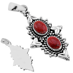 925 sterling silver 4.07cts back closed natural brown goldstone pendant n51317