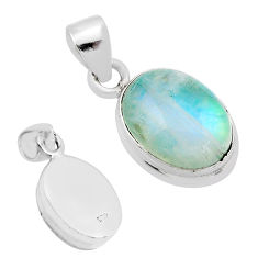 925 sterling silver 5.73cts back closed natural green moonstone pendant y81543