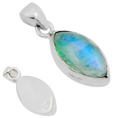 925 sterling silver 8.95cts back closed natural green moonstone pendant y81576