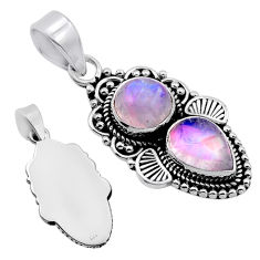 925 sterling silver 5.48cts back closed natural pink moonstone pendant n52210