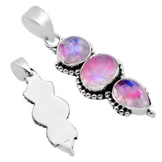 925 sterling silver 5.94cts back closed natural pink moonstone pendant n54171