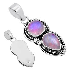 925 sterling silver 5.24cts back closed natural pink moonstone pendant n54176