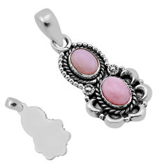 925 sterling silver 4.10cts back closed natural pink opal pendant jewelry n51238