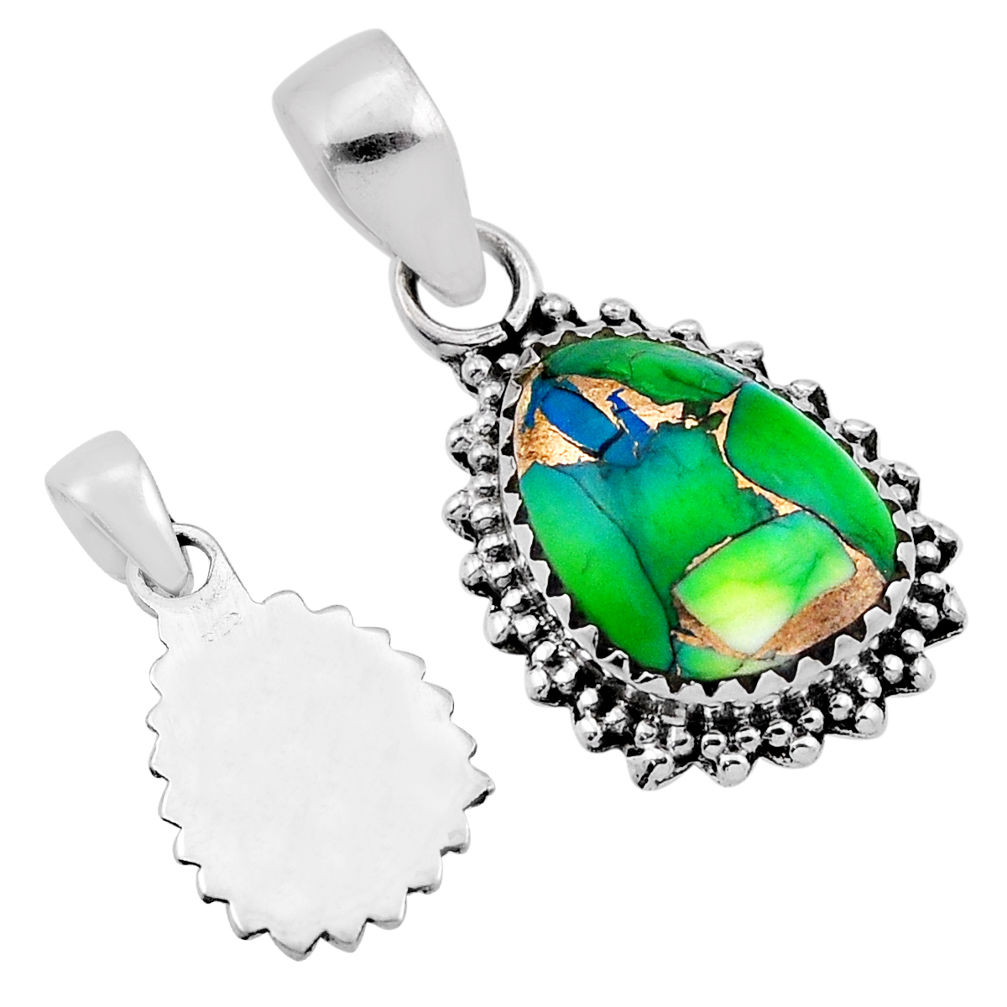 925 sterling silver 5.64cts back closed peacock dahlia fancy pendant n44934