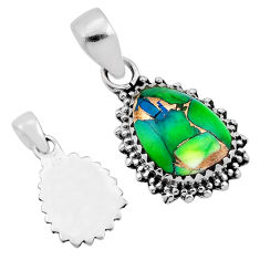 925 sterling silver 5.64cts back closed peacock dahlia fancy pendant n44934
