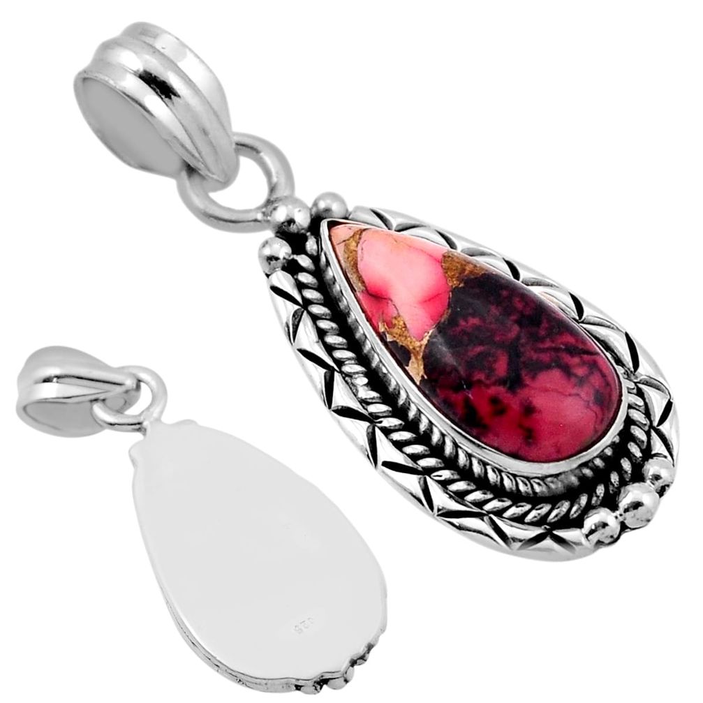 925 sterling silver 7.12cts back closed red rose dahlia pendant jewelry n35823