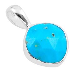 925 sterling silver 4.53cts blue arizona mohave turquoise fancy pendant u18697