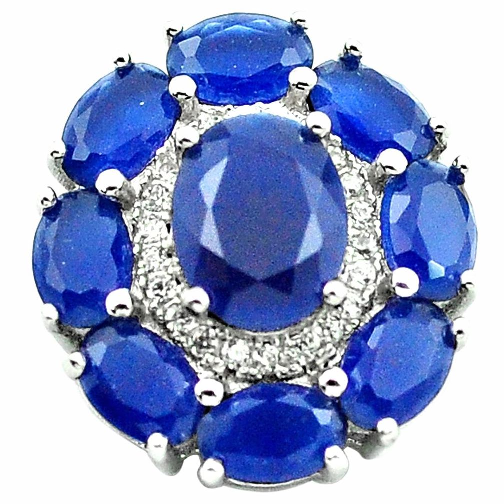 925 sterling silver blue sapphire quartz white topaz pendant jewelry c19942
