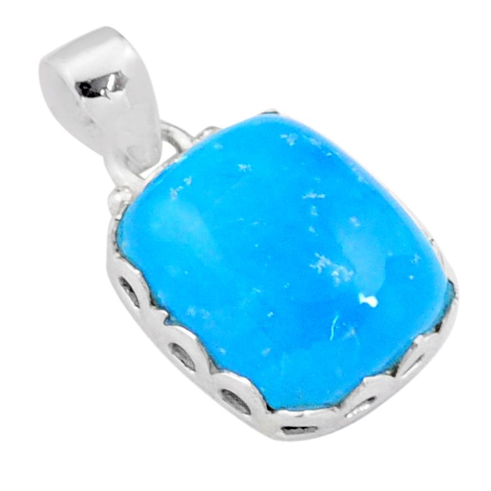 925 sterling silver 12.72cts blue smithsonite octagan pendant jewelry t79080
