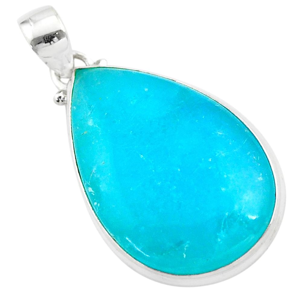 925 sterling silver 20.18cts blue smithsonite pear pendant jewelry t42392