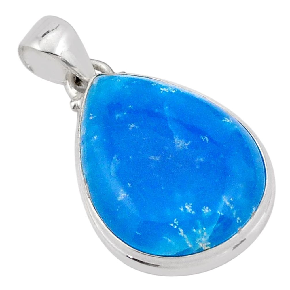 925 sterling silver 16.97cts blue smithsonite pear pendant jewelry t95058