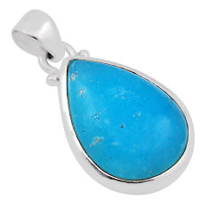 925 sterling silver 13.94cts blue smithsonite pear shape pendant jewelry n31101