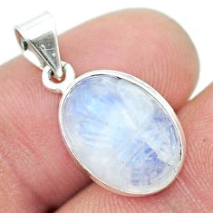 925 sterling silver 6.29cts carving natural rainbow moonstone pendant u36453