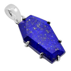 925 sterling silver 15.31cts coffin natural blue lapis lazuli pendant y95320