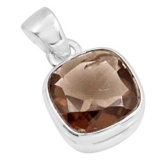925 sterling silver 5.24cts faceted brown smoky topaz pendant jewelry y11089