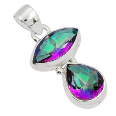 925 sterling silver 9.16cts faceted multi color rainbow topaz pendant y10508