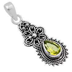 925 sterling silver 2.17cts faceted natural lemon topaz pendant jewelry n36388