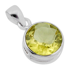 925 sterling silver 5.71cts faceted natural lemon topaz pendant jewelry n40697