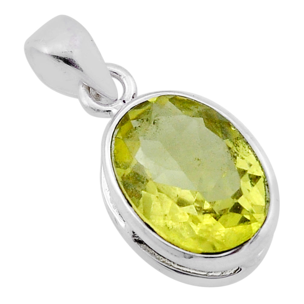 925 sterling silver 5.79cts faceted natural lemon topaz pendant jewelry n40726