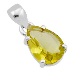 925 sterling silver 5.02cts faceted natural lemon topaz pendant jewelry n42570