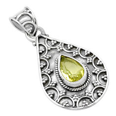 925 sterling silver 2.09cts faceted natural lemon topaz pendant jewelry u66549