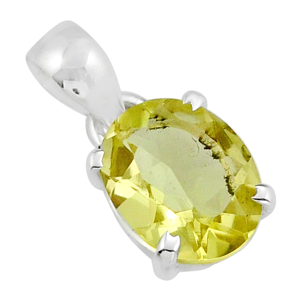 925 Sterling Silver Faceted Natural Lemon Topaz Pendant Jewelry Y27073 ...