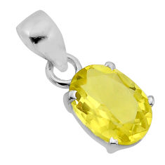 925 sterling silver 6.26cts faceted natural lemon topaz pendant jewelry y80443