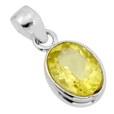 925 sterling silver 5.68cts faceted natural lemon topaz pendant jewelry y80483