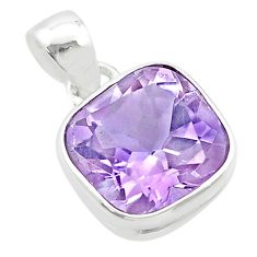 925 sterling silver 6.14cts faceted natural pink amethyst pendant jewelry u46817