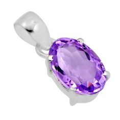 925 sterling silver 6.04cts faceted natural pink amethyst pendant jewelry y93027