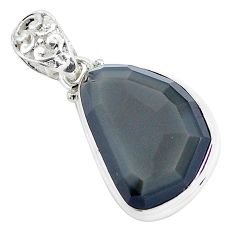 925 sterling silver faceted natural rainbow obsidian eye fancy pendant p47169