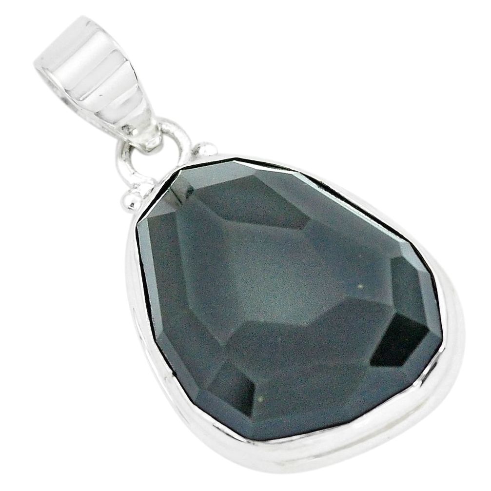 ver 18.68cts faceted natural rainbow obsidian eye pendant p65830