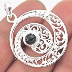 925 sterling silver 0.85cts filigree natural black onyx pendant jewelry t59853