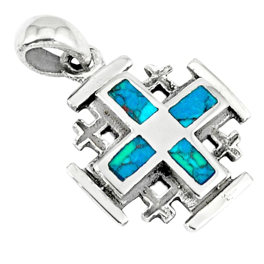 925 sterling silver fine green turquoise enamel pendant jewelry c10994