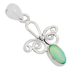 925 sterling silver 1.36cts fine volcano aurora opal oval pendant jewelry y93620