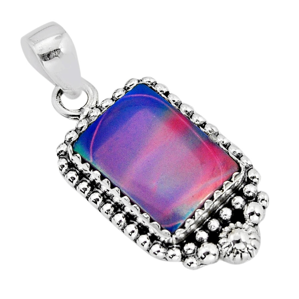 925 sterling silver 3.66cts fine volcano aurora opal pendant jewelry y72828