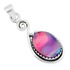 925 sterling silver 2.71cts fine volcano aurora opal pendant jewelry y72832
