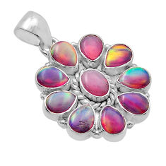 925 sterling silver 10.47cts fine volcano aurora opal pendant jewelry y85326