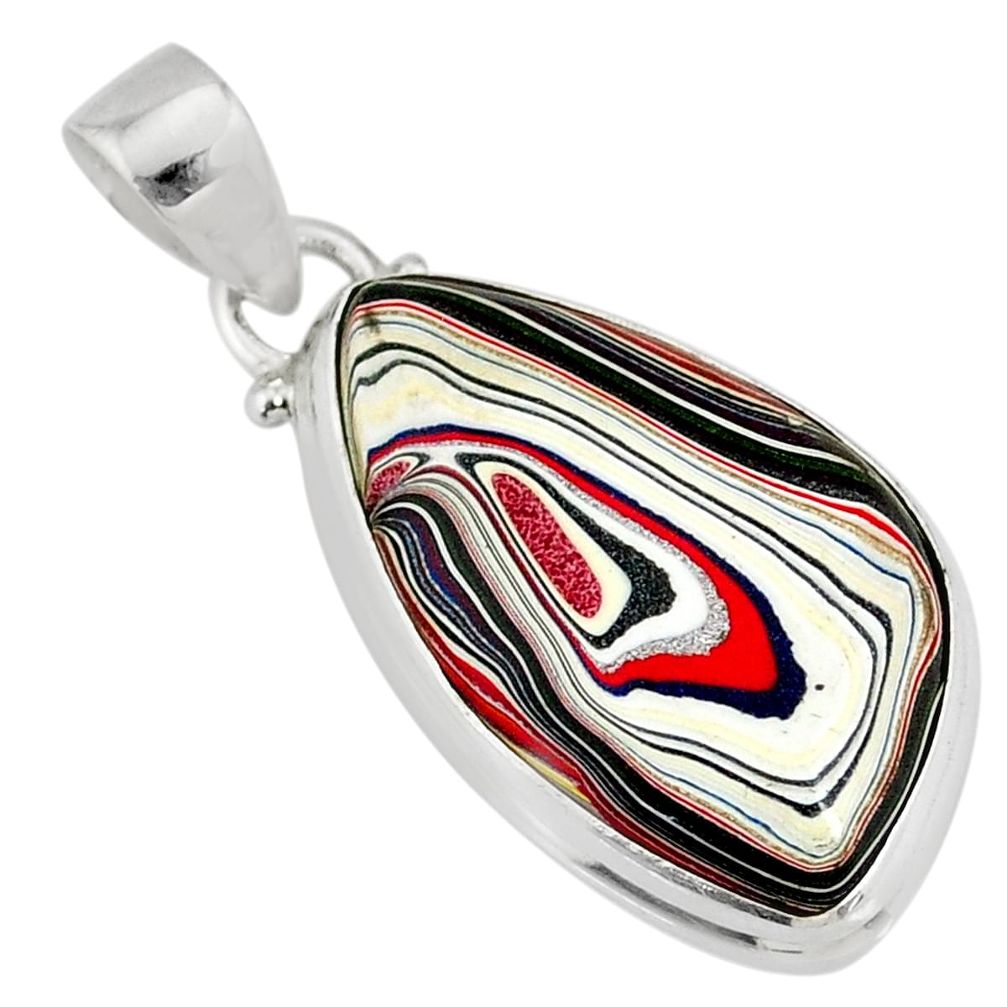 925 sterling silver 9.65cts fordite detroit agate fancy pendant jewelry r77902