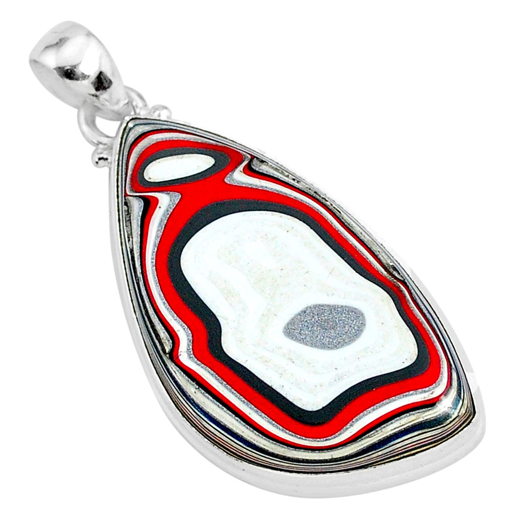 925 sterling silver 13.15cts fordite detroit agate fancy handmade pendant r92627