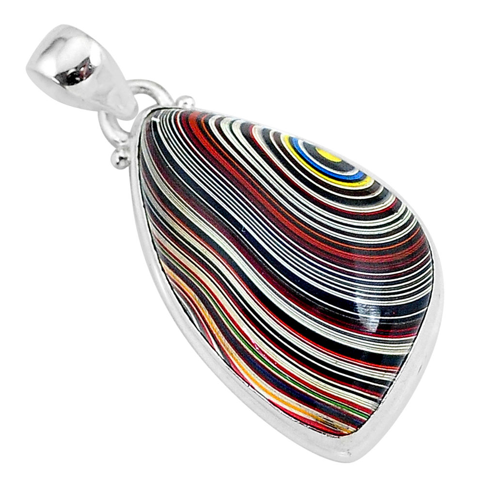 925 sterling silver 12.18cts fordite detroit agate fancy handmade pendant r92632