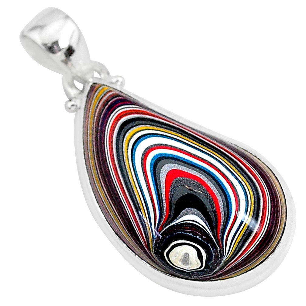 925 sterling silver 13.67cts fordite detroit agate fancy handmade pendant r92677