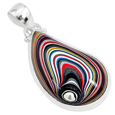 Clearance Sale- 925 sterling silver 13.67cts fordite detroit agate fancy handmade pendant r92677