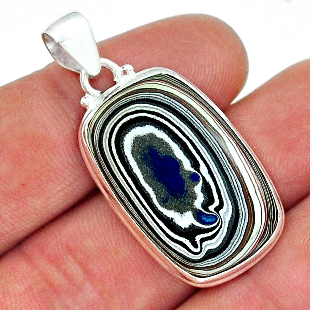925 sterling silver 9.65cts fordite detroit agate octagan pendant jewelry y17911