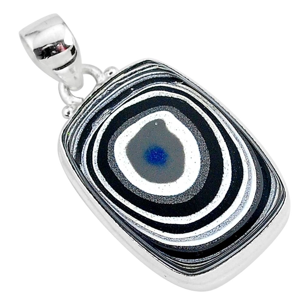 925 sterling silver 13.15cts fordite detroit agate octagan pendant r92670