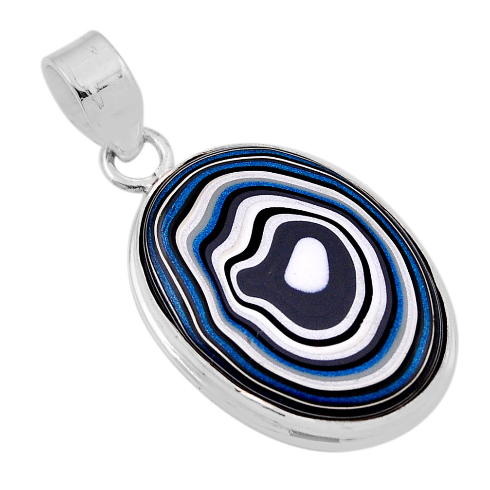 925 sterling silver 10.30cts fordite detroit agate oval pendant jewelry n29907