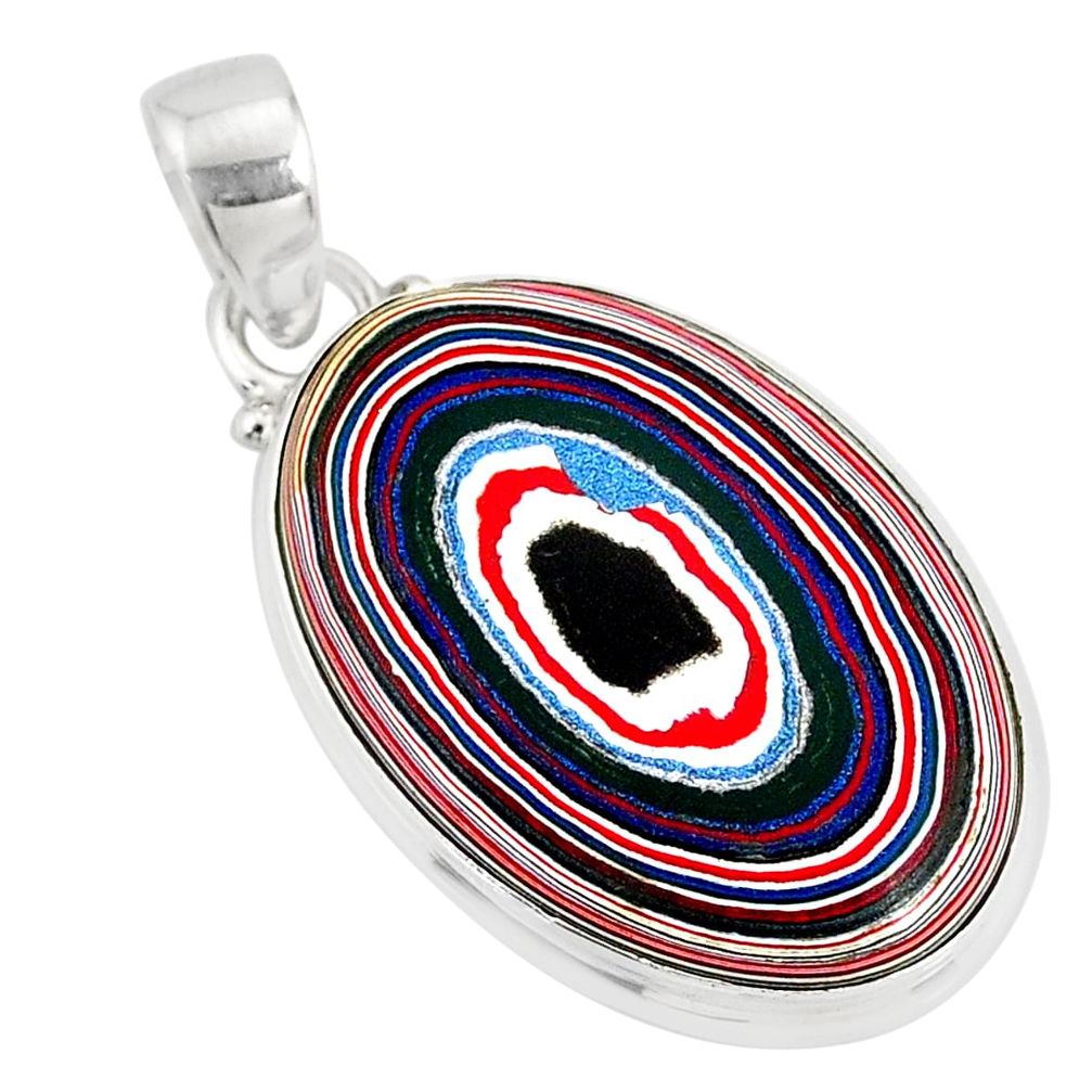 925 sterling silver 10.62cts fordite detroit agate oval pendant jewelry r77911