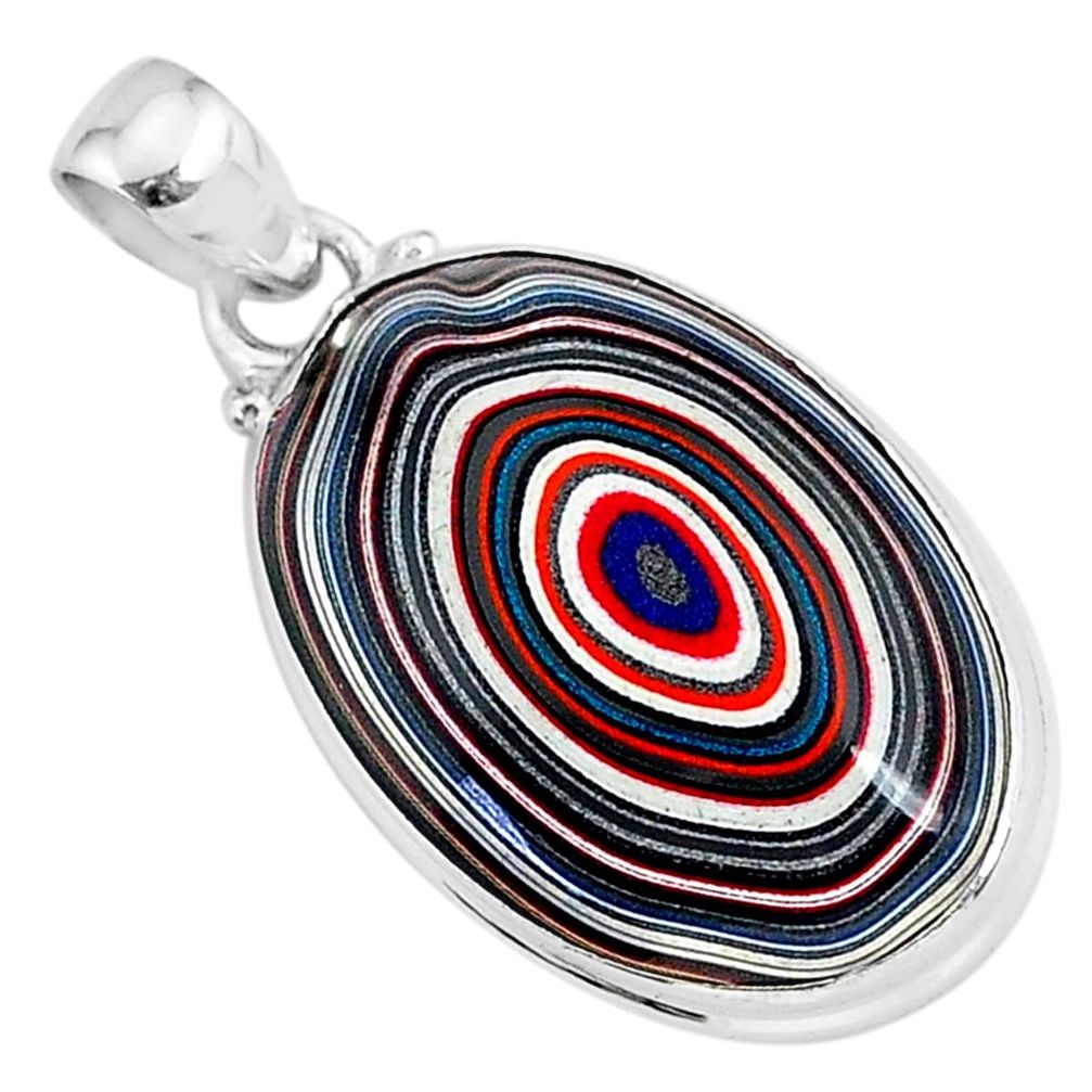 925 sterling silver 10.08cts fordite detroit agate oval handmade pendant r92704