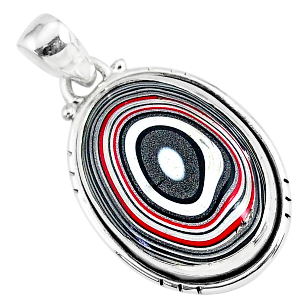 925 sterling silver 10.65cts fordite detroit agate oval handmade pendant r92714
